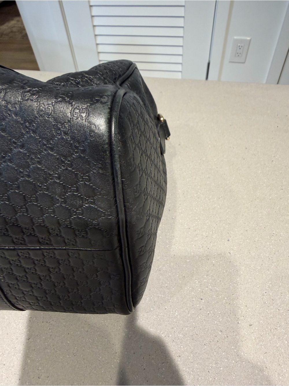 Gucci Black Embossed Leather Top-Handle Tote - Picture 11 of 17